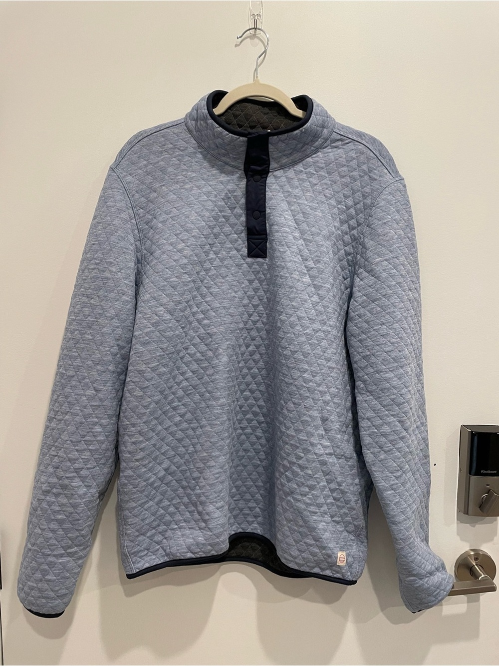 Marine Layer Quilted Light Blue Men's Pullover Sweater